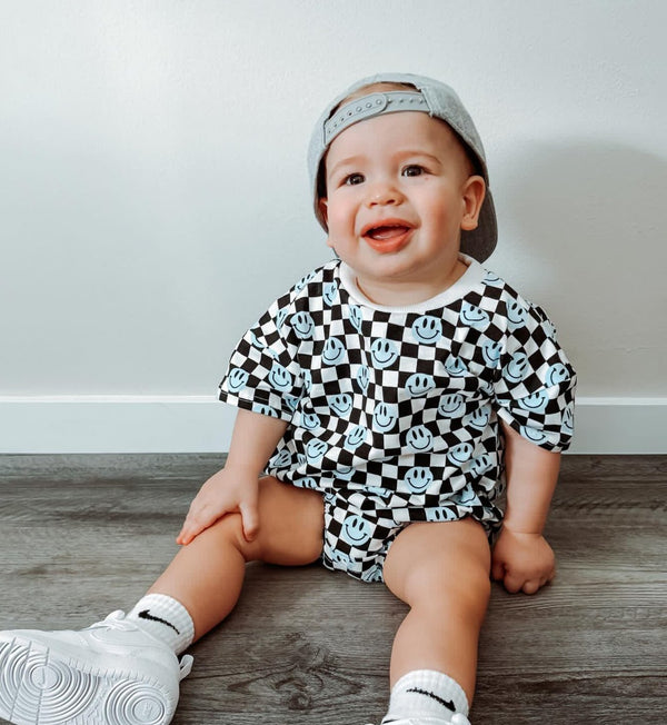 Baby Smile Checkered Romper