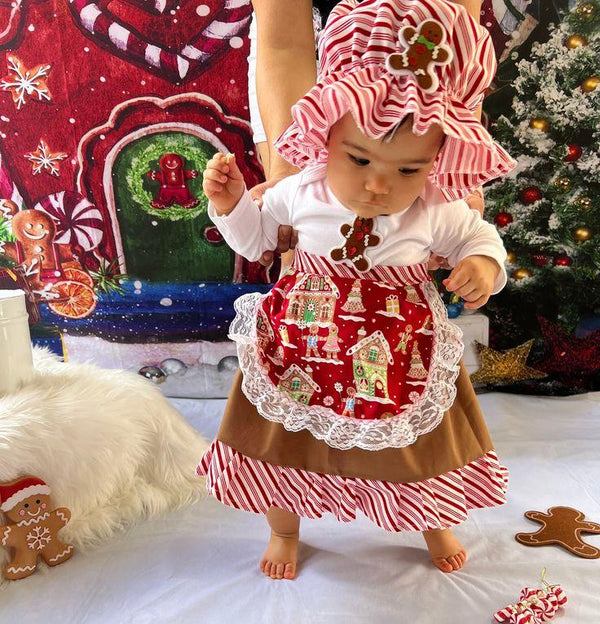 3-piece Baby Christmas Suit(Hat+Top+Dress)