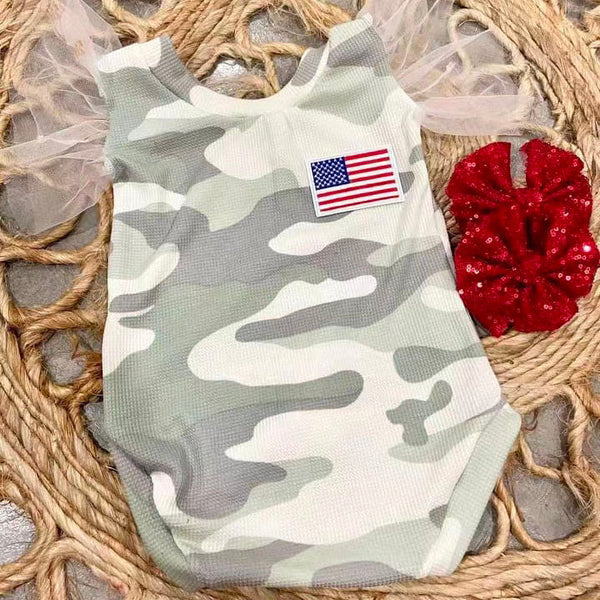 Baby Girl Camouflage Festival Romper