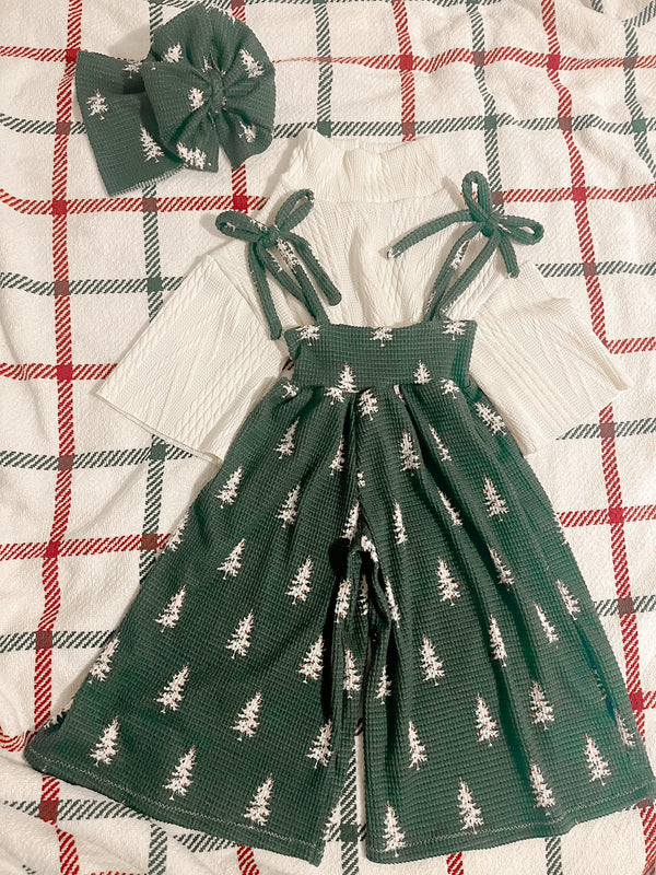 Christmas Jumpsuit Set with Headband