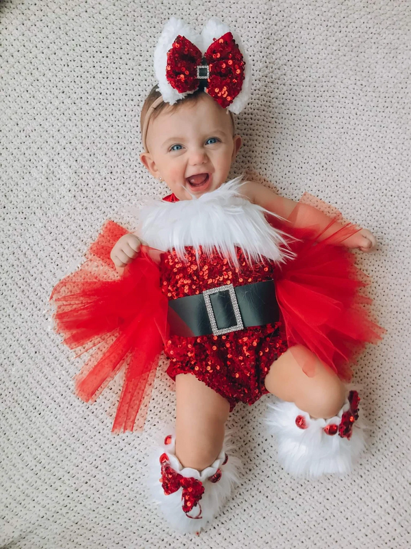 Baby Christmas Set(Headband+Romper +Legging)