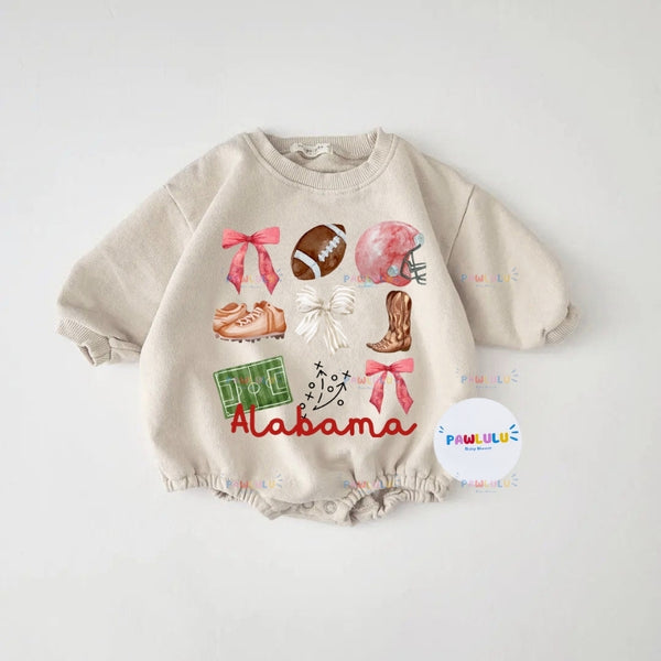 Baby ALABAMA Football Romper