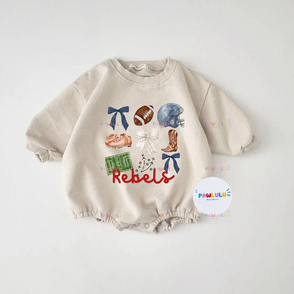 Baby REBELS Football Romper