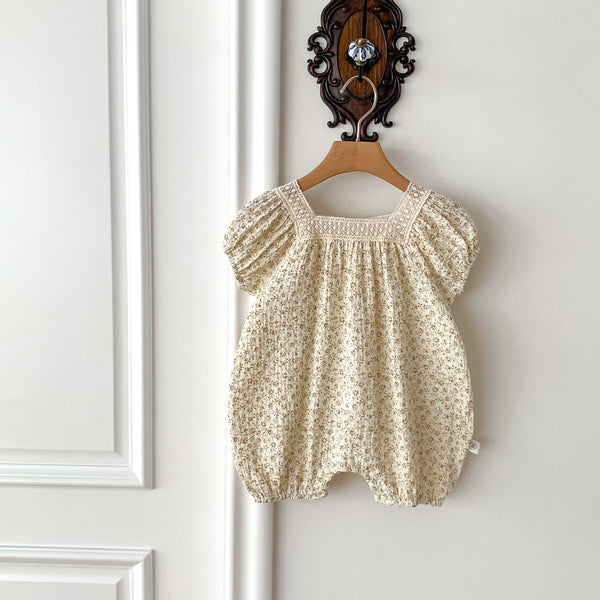 Baby Floral Cotton Linen Romper