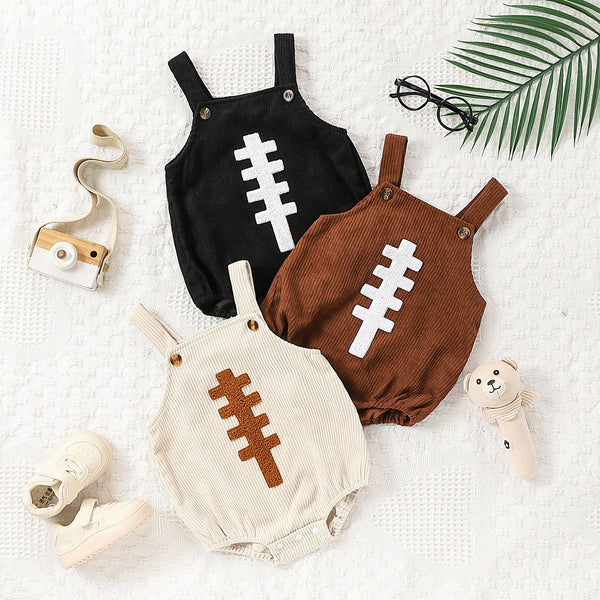 Football Embroidery Romper