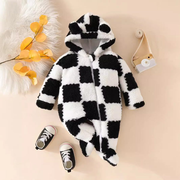 Infant and toddler winter style plaid coat