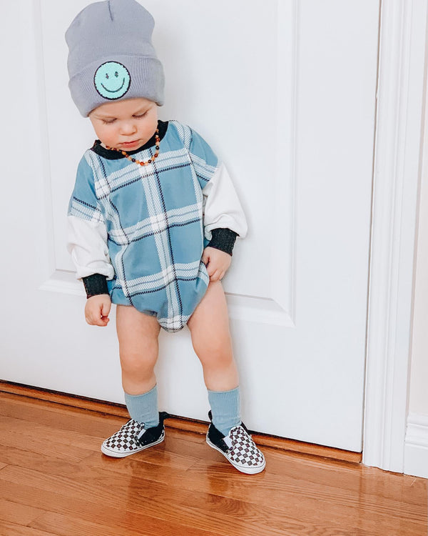 Baby Checkered Bubble Romper