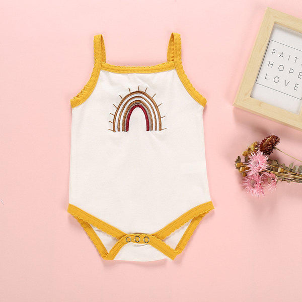 Rainbow Embroidered Sling Romper pawlulu