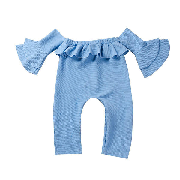 Girls Summer Off-the-shoulder Jumpsuit pawlulu