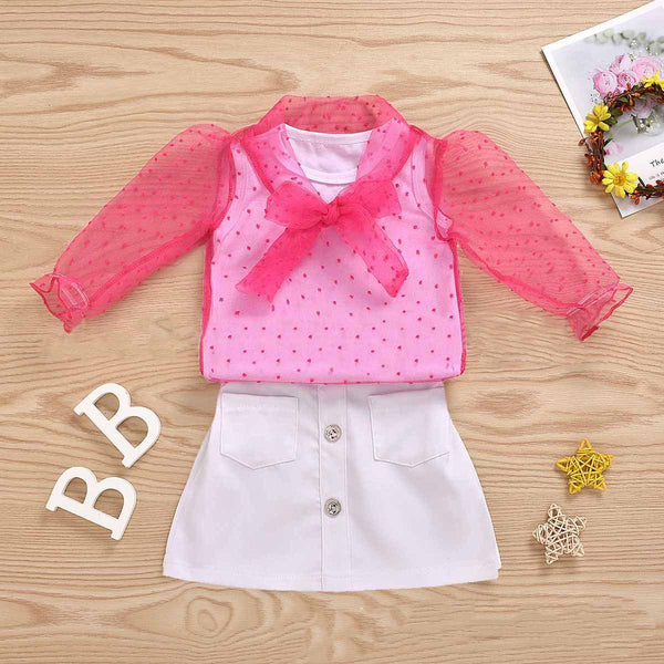 3-Piece Baby Gauze Coat + Vest + Skirt pawlulu