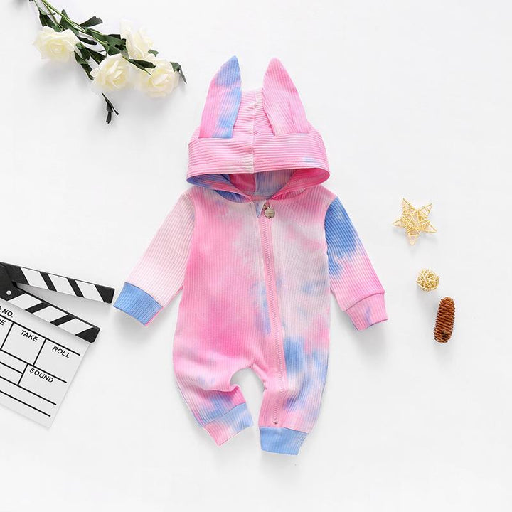 Baby Rabbit Ears Tie Dye Hooded Pawlulu