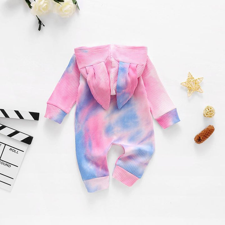 Baby Rabbit Ears Tie Dye Hooded Pawlulu