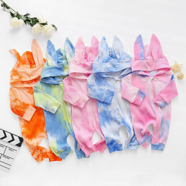 Baby Rabbit Ears Tie Dye Hooded Pawlulu