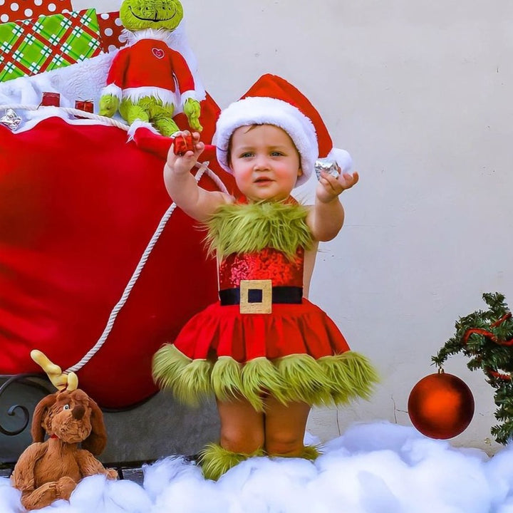 Baby Christmas Skirt Romper Pawlulu