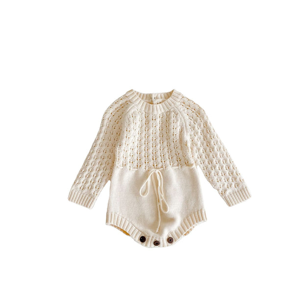 Babygirl Hand-knit Sweater Romper Pawlulu