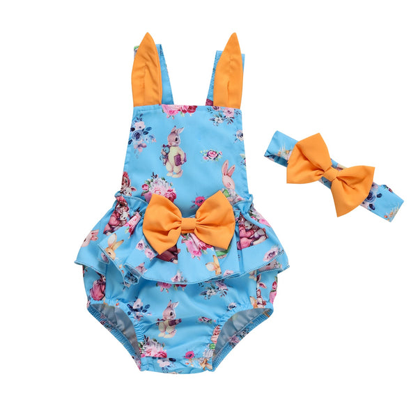 Bunny Suspender Romper Pawlulu