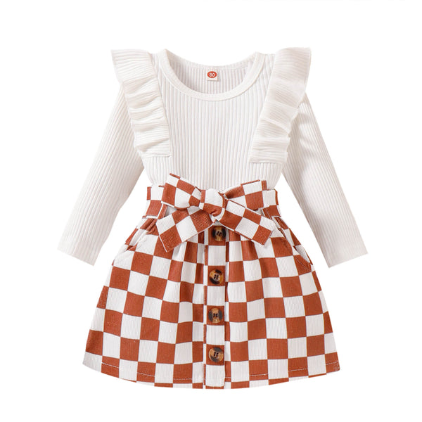 Toddler Checkerboard Skirt Set Pawlulu