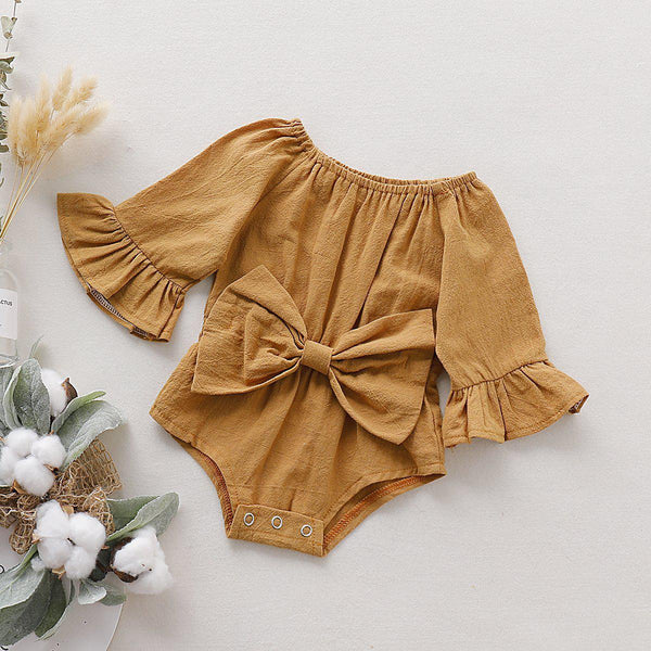 Girls Pure Bow Romper Pawlulu