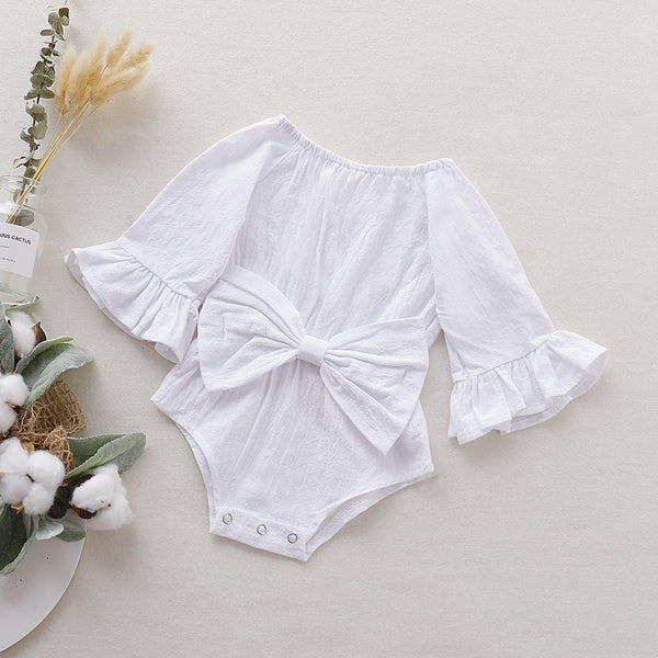 Girls Pure Bow Romper Pawlulu