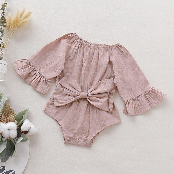 Girls Pure Bow Romper Pawlulu