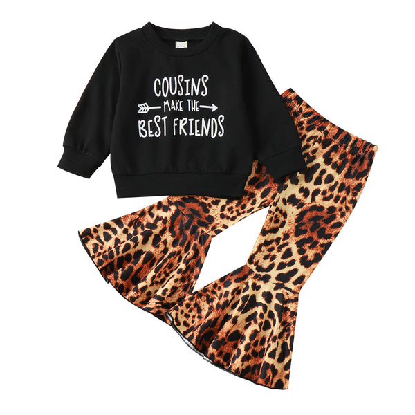 2-Piece Toddler Leopard Flares Set Pawlulu