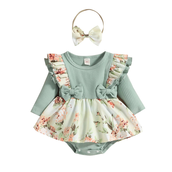 Baby Double Layer Flying Sleeves Rompers Pawlulu