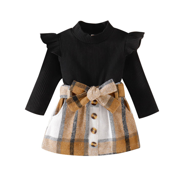 Toddler Plaid Skirt Set Pawlulu