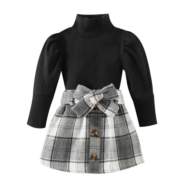 Toddler Plaid Skirt Set Pawlulu