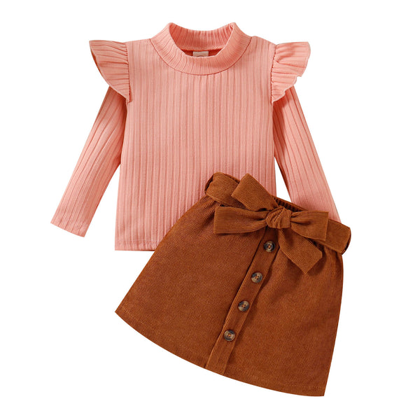 Toddler Corduroy Skirt Set Pawlulu