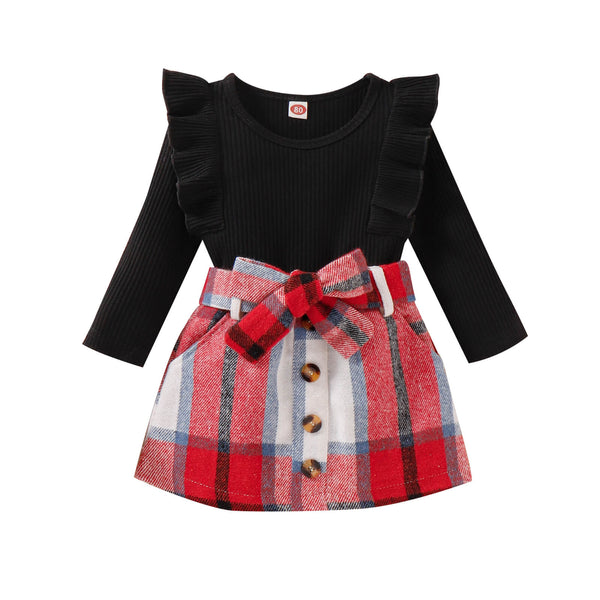 Toddler Plaid Skirt Set Pawlulu