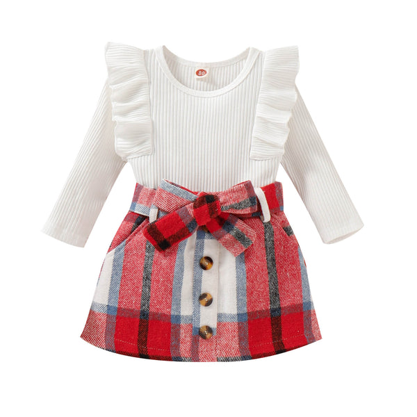 Toddler Plaid Skirt Set Pawlulu