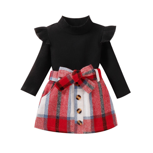 Toddler Plaid Skirt Set Pawlulu