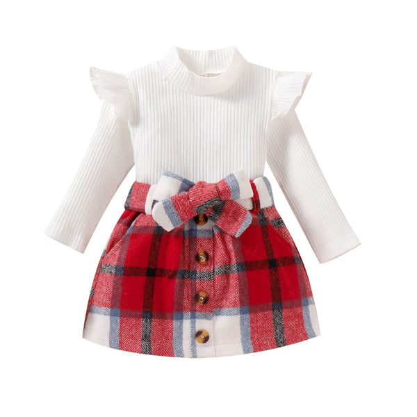 Toddler Plaid Skirt Set Pawlulu