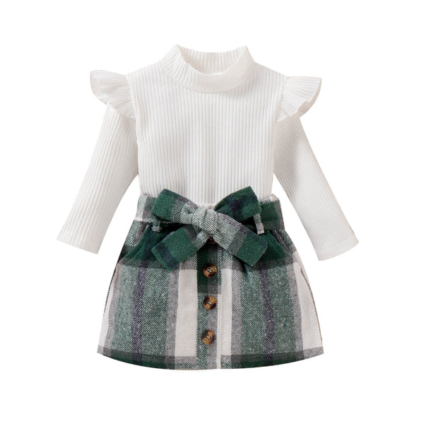 Toddler Plaid Skirt Set Pawlulu