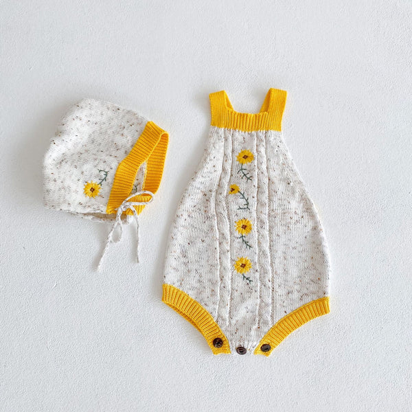 Baby Sunflower Sweater Romper Pawlulu